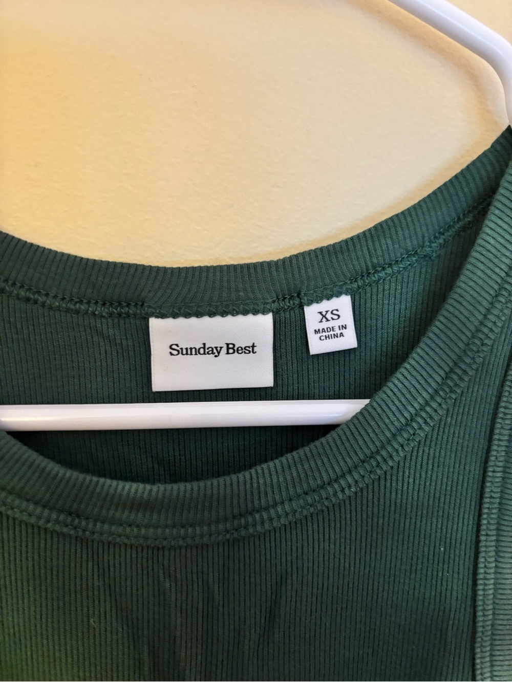 Aritzia Dark Green Ribbed Racerback Tank - Picture 2 of 3